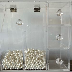 Gorgeous “Lifewit” acrylic makeup or hairbrush brush holder w accessory drawers!